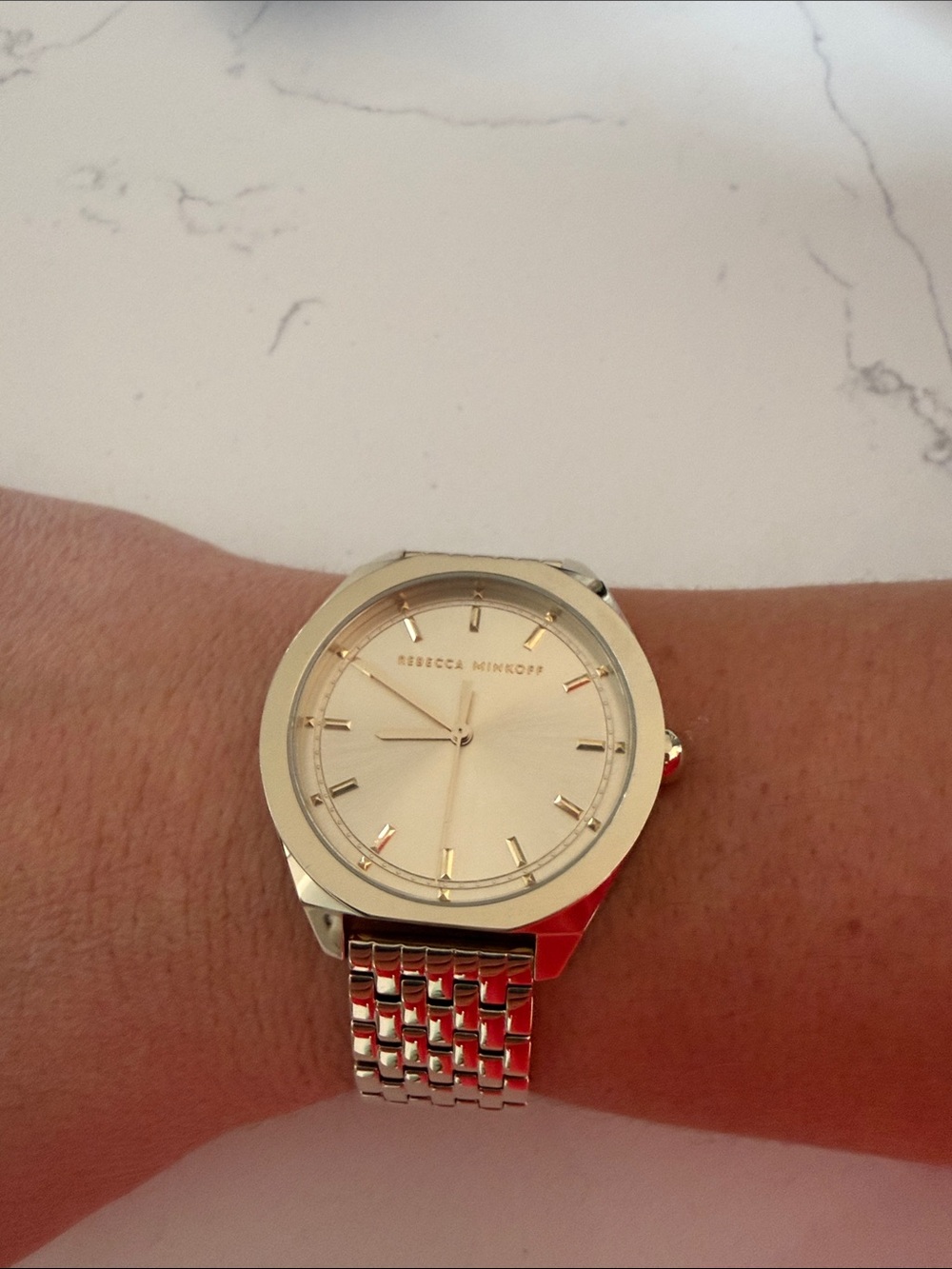 Rebecca Minkoff Silver and Gold-Tone Men's Bracelet Watch